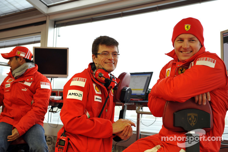 Felipe Massa, Chris Dyer and Kimi Raikkonen