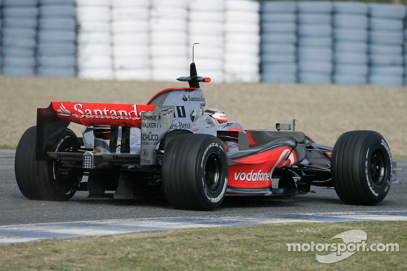 Heikki Kovalainen tests the new McLaren Mercedes MP4-23