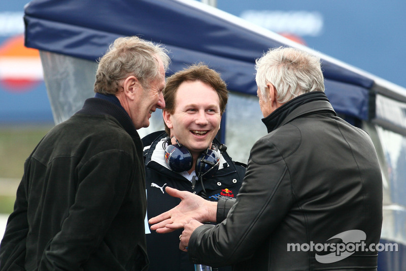 Helmut Marko, Red Bull Racing, asesor de Red Bull, Christian Horner, Red Bull Racing, y Dietrich Mat