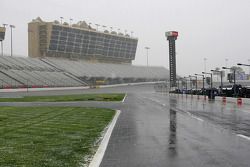 A rare snow event halts the mornings activities at Atlanta Motor Speedway