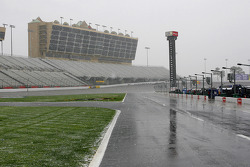 A rare snow event halts the mornings activities at Atlanta Motor Speedway