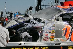 Damaged car of Michael McDowell