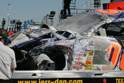 Damaged car of Michael McDowell