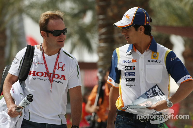 Rubens Barrichello, Honda Racing F1 Team and Lucas Di Grassi Test Driver, Renault F1 Team