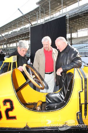 Rick Mears, A.J. Foyt and Al Unser Sr. with the Marmon Wasp