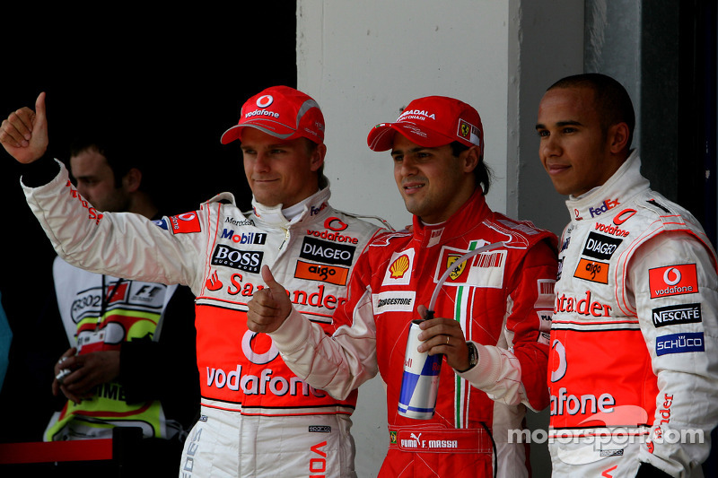 Pole: Kazanan Felipe Massa, Scuderia Ferrari, 2. Heikki Kovalainen, McLaren Mercedes ve 3. Lewis Ha