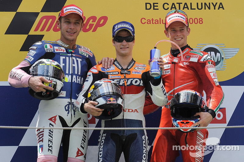 Podium: 1. Dani Pedrosa, 2. Valentino Rossi, 3. Casey Stoner