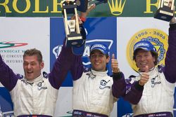 LM P2 podium: klassewinnaars Jos Verstappen, Peter Van Merksteijn, Jeroen Bleekemolen