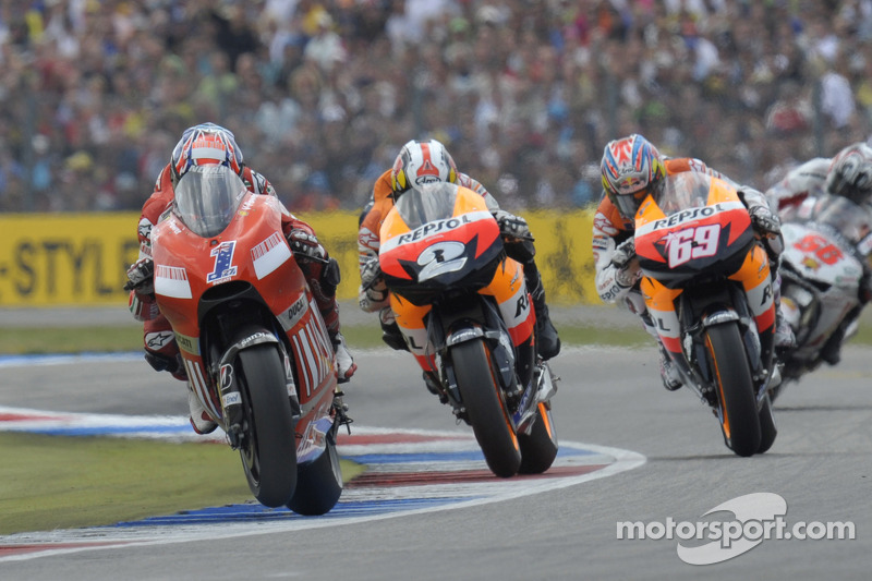 Casey Stoner, Dani Pedrosa and Nicky Hayden