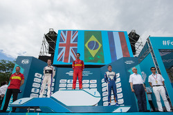 Podium: race winner Lucas di Grassi, ABT Schaeffler Audi Sport, second place Sam Bird, DS Virgin Racing Formula E Team, third place Robin Frijns, Amlin Andretti