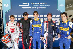 Les pilotes de la Superpole : Loic Duval, Dragon Racing, Stéphane Sarrazin, Venturi, le poleman Sébastien Buemi, Renault e.Dams Antonio Felix da Costa, Team Aguri, et Nicolas Prost, Renault e.Dams