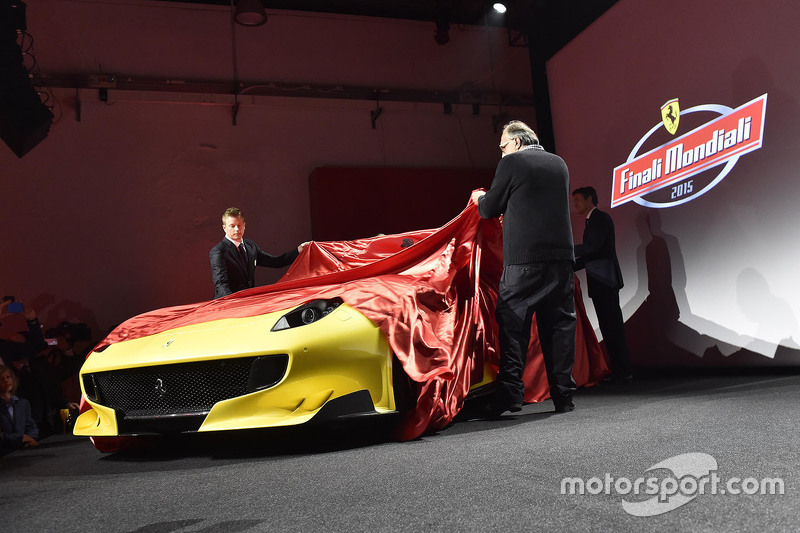 Presentation of the Ferrari F12tdf with Kimi Raikkonen, Ferrari and Sergio Marchionne, Ferrari President