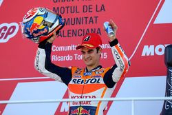 Podio: il terzo classificato Dani Pedrosa, Repsol Honda Team