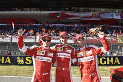 I piloti Scuderia F1 Sebastian Vettel, Kimi Raikkonen e il collaudatore Esteban Gutierrez, Ferrari