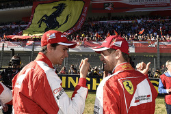 Sebastian Vettel, Ferrari ed Esteban Gutierrez, collaudatore Ferrari Test and Reserve Driver