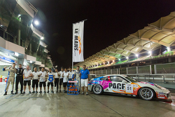 #51 KCMG Porsche 911 GT3 Cup: Paul Ip, Christian Ried, Dan Wells celebrate the class win