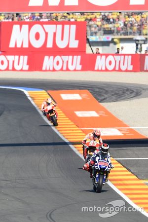 Хорхе Лоренсо, Yamaha Factory Racing, Марк Маркес, Repsol Honda Team и Дани Педроса, Repsol Honda Te