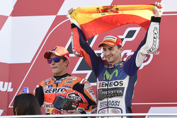 Podium: second place Marc Marquez, Repsol Honda Team and Winner and 2015 World Champion Jorge Lorenzo, Yamaha Factory Racing