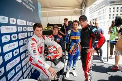 Da sinistra a destra: Loic Duval, Dragon Racing, Antonio Felix Da Costa, Team Aguri Formula E Team,