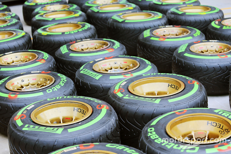 Wet Pirelli tyres