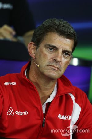 Graeme Lowdon, Manor Marussia F1 Team Director Ejecutivo en la Conferencia de prensa FIA