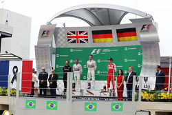 Podium: race winner Nico Rosberg, Mercedes AMG F1 W06, with second place Lewis Hamilton, Mercedes AMG F1 W06 and third place Sebastian Vettel, Ferrari