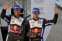 Podium: third place Andreas Mikkelsen and Ola Floene, Volkswagen Motorsport