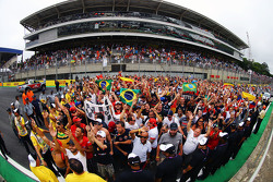 Les fans sous le podium