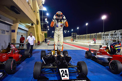 Winner Alessio Picariello celebrates in parc ferme
