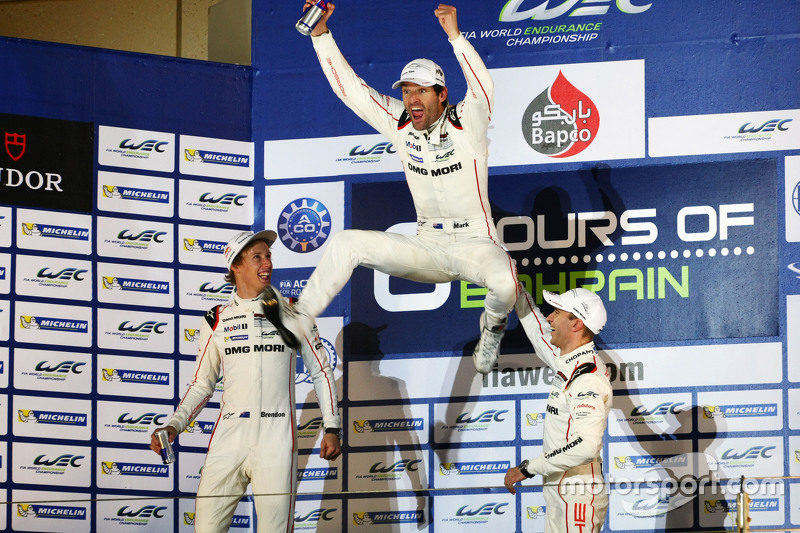 Les Champions 2015 Mark Webber, Brendon Hartley, Timo Bernhard, Porsche Team