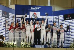 Podium: 1. Romain Dumas, Neel Jani, Marc Lieb, Porsche Team; 2. Marcel Fässler, Andre Lotterer, Beno