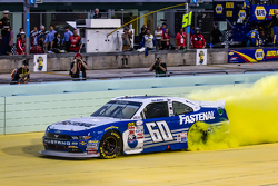 NASCAR XFINITY Series 2015 champion Chris Buescher, Roush Fenway Racing Ford celebratres