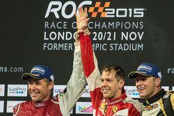 Ganador Sebastian Vettel, segundo lugar Tom Kristensen, y el tercer lugar Petter Solberg