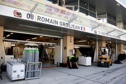 Lotus F1 Team pit garages