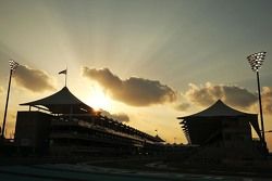 The sun sets over the circuit