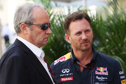 (L to R): Jerome Stoll, Renault Sport F1 President with Christian Horner, Red Bull Racing Team Principal