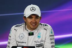 Polesitter Nico Rosberg, Mercedes AMG F1 in the post qualifying FIA Press Conference