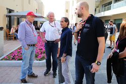 Niki Lauda, Mercedes; Dr. Helmut Marko, Red Bull; Alain Prost, Lotus F1 Team