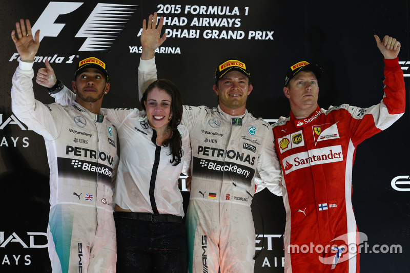 Lewis Hamilton, Mercedes AMG F1 Team, Nico Rosberg, Mercedes AMG F1 Team, e Kimi Raikkonen, Ferrari