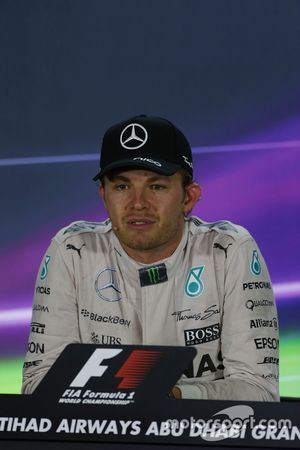 Le vainqueur Nico Rosberg, Mercedes AMG F1 lors de la conférence de presse de la FIA