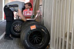 An engineer with Pirelli tires