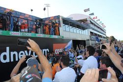 Podium celebration