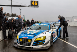 Overall winner #45 Flying Lizard Motorsports Audi R8 LMS: Darren Law, Tomonobu Fujii, Johannes van Overbeek, Guy Cosmo