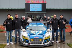 Overall winner #45 Flying Lizard Motorsports Audi R8 LMS: Darren Law, Tomonobu Fujii, Johannes van Overbeek, Guy Cosmo