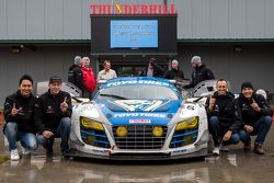 Overall winner #45 Flying Lizard Motorsports Audi R8 LMS: Darren Law, Tomonobu Fujii, Johannes van Overbeek, Guy Cosmo