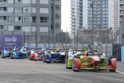 Daniel Abt, ABT Schaeffler Audi Sport and Nicolas Prost, Renault e.Dams and Oliver Rowland, Mahindra Racing Formula E Team and Robin Frijns, Amlin Andretti Formula E and Oliver Turvey, NEXTEV TCR Formula E Team