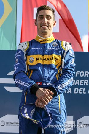 Podium : le vainqueur Sébastien Buemi, Renault e.Dams
