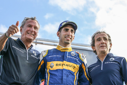 Jean-Paul Driot, winnaar Sébastien Buemi en Alain Prost, Renault e.Dams