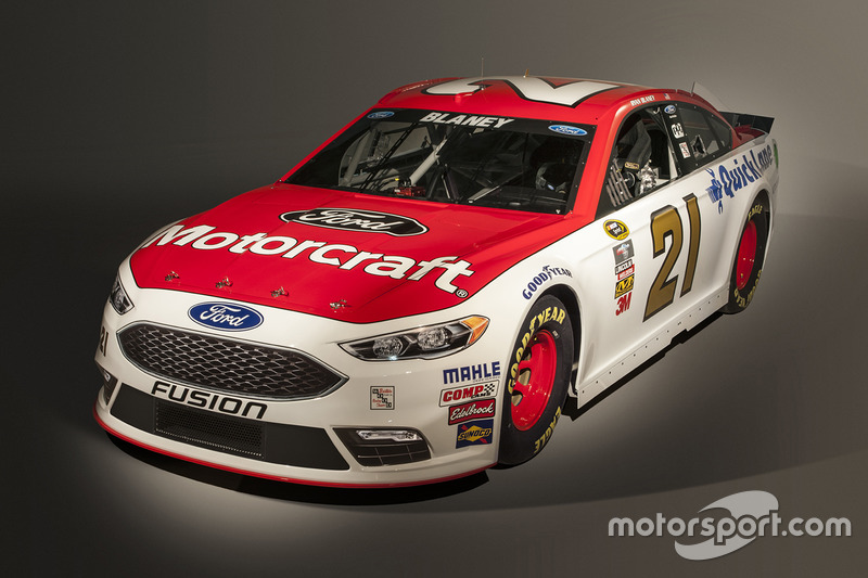 Der Ford Fusion von Ryan Blaney, Wood Brothers Racing, für die NASCAR-Saison 2016