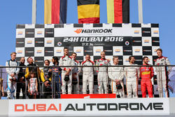 Podium of the 24h Dubai: 2nd #16 Black Falcon Mercedes SLS AMG GT3: Adam Christodoulou, Oliver Webb,